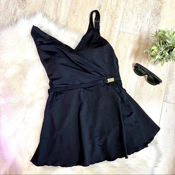 VTG Bra Sized V-Neck Swimdress U1D26 - Picture 1 of 16